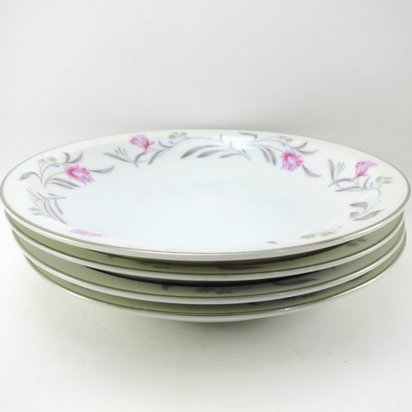 Set of 4 Vintage Meito MERINO Rim Soup Bowls 7 3/4 Inch Japan Porcelain China - Picture 1 of 4